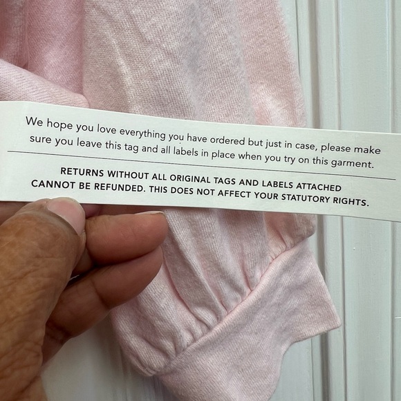 Poetry Linen Cotton Knit Top Blush Pink Puff Sleeve Anthro Style NWT US 10 - Picture 7 of 7